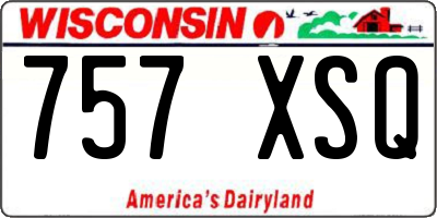 WI license plate 757XSQ