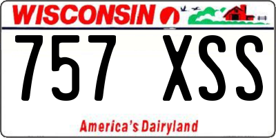 WI license plate 757XSS