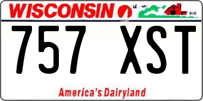 WI license plate 757XST