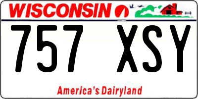 WI license plate 757XSY