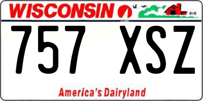 WI license plate 757XSZ