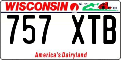 WI license plate 757XTB