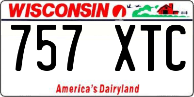 WI license plate 757XTC