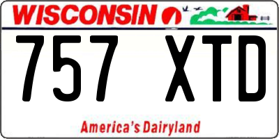 WI license plate 757XTD
