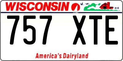WI license plate 757XTE