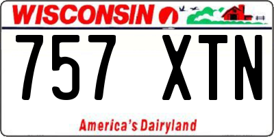 WI license plate 757XTN