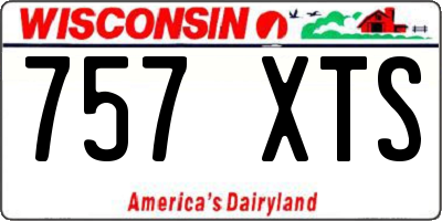 WI license plate 757XTS