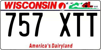 WI license plate 757XTT