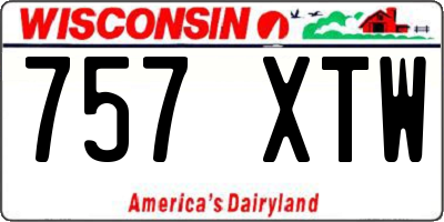 WI license plate 757XTW