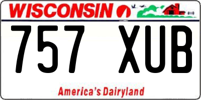 WI license plate 757XUB