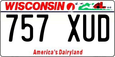 WI license plate 757XUD