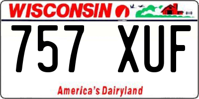 WI license plate 757XUF