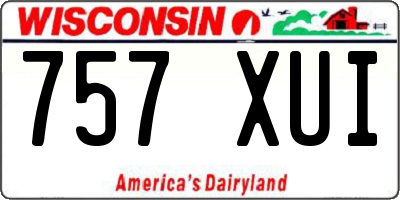 WI license plate 757XUI