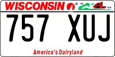 WI license plate 757XUJ