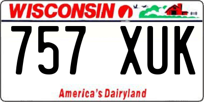 WI license plate 757XUK