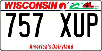 WI license plate 757XUP