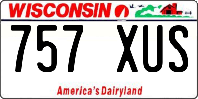 WI license plate 757XUS