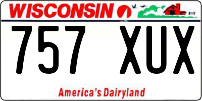 WI license plate 757XUX