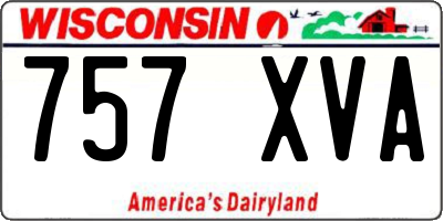 WI license plate 757XVA