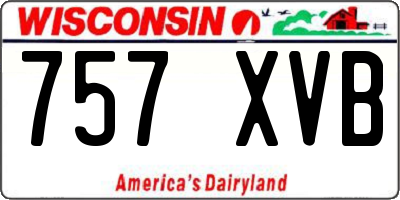 WI license plate 757XVB