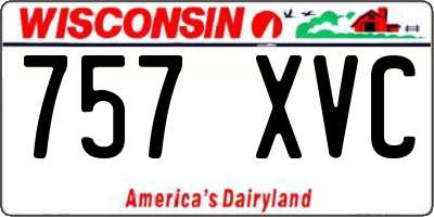 WI license plate 757XVC