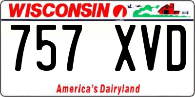 WI license plate 757XVD