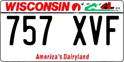 WI license plate 757XVF