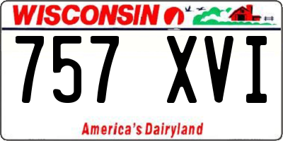 WI license plate 757XVI