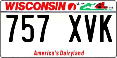 WI license plate 757XVK