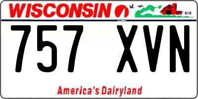 WI license plate 757XVN