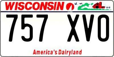 WI license plate 757XVO