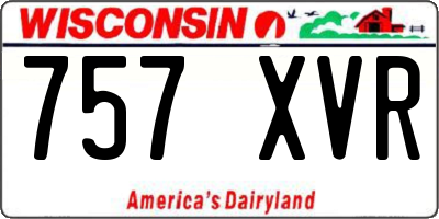 WI license plate 757XVR