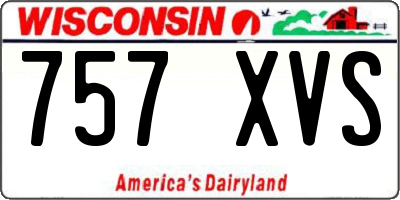 WI license plate 757XVS