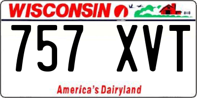 WI license plate 757XVT