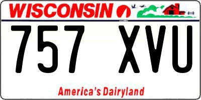 WI license plate 757XVU