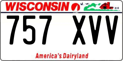WI license plate 757XVV