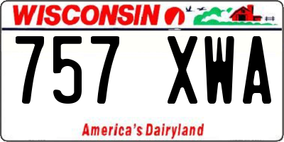 WI license plate 757XWA