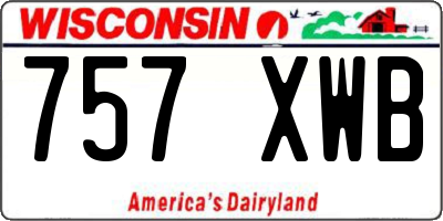 WI license plate 757XWB