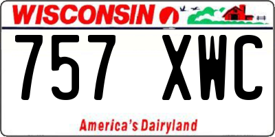 WI license plate 757XWC