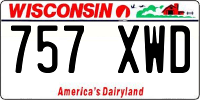 WI license plate 757XWD