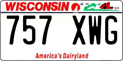 WI license plate 757XWG