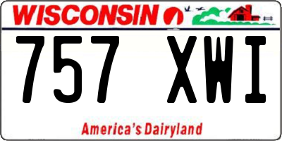 WI license plate 757XWI