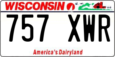 WI license plate 757XWR