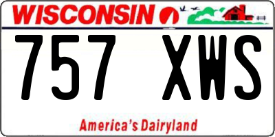 WI license plate 757XWS