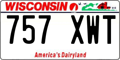 WI license plate 757XWT