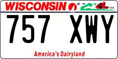 WI license plate 757XWY