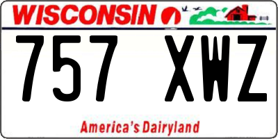 WI license plate 757XWZ