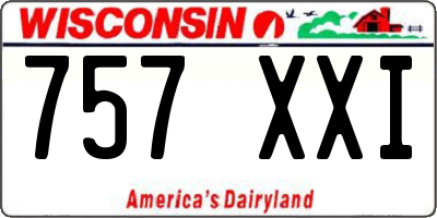WI license plate 757XXI