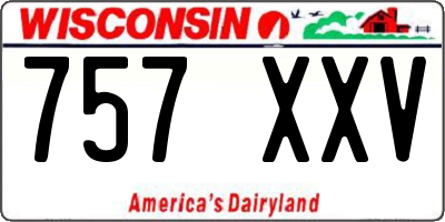 WI license plate 757XXV