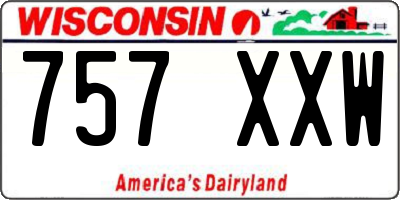 WI license plate 757XXW